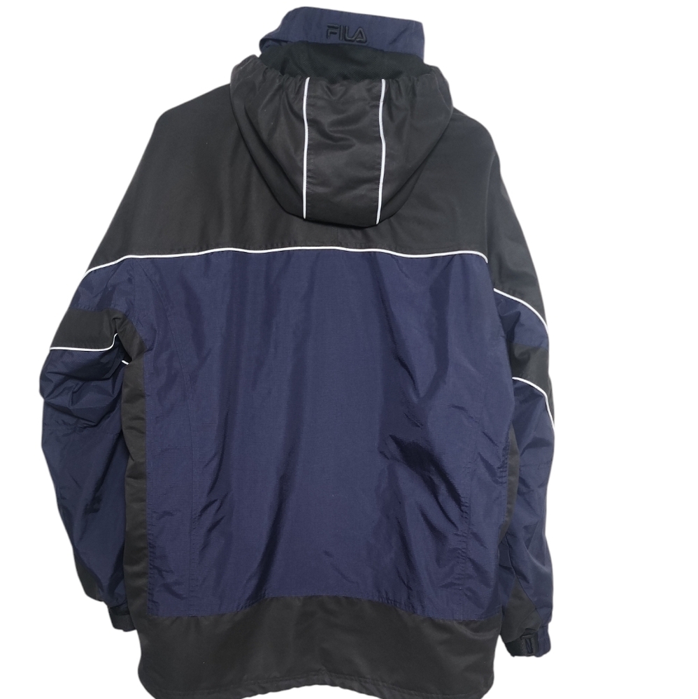 Vintage 90s Fila Snowboard Jacket XXL Navy Black W/Fleece Liner